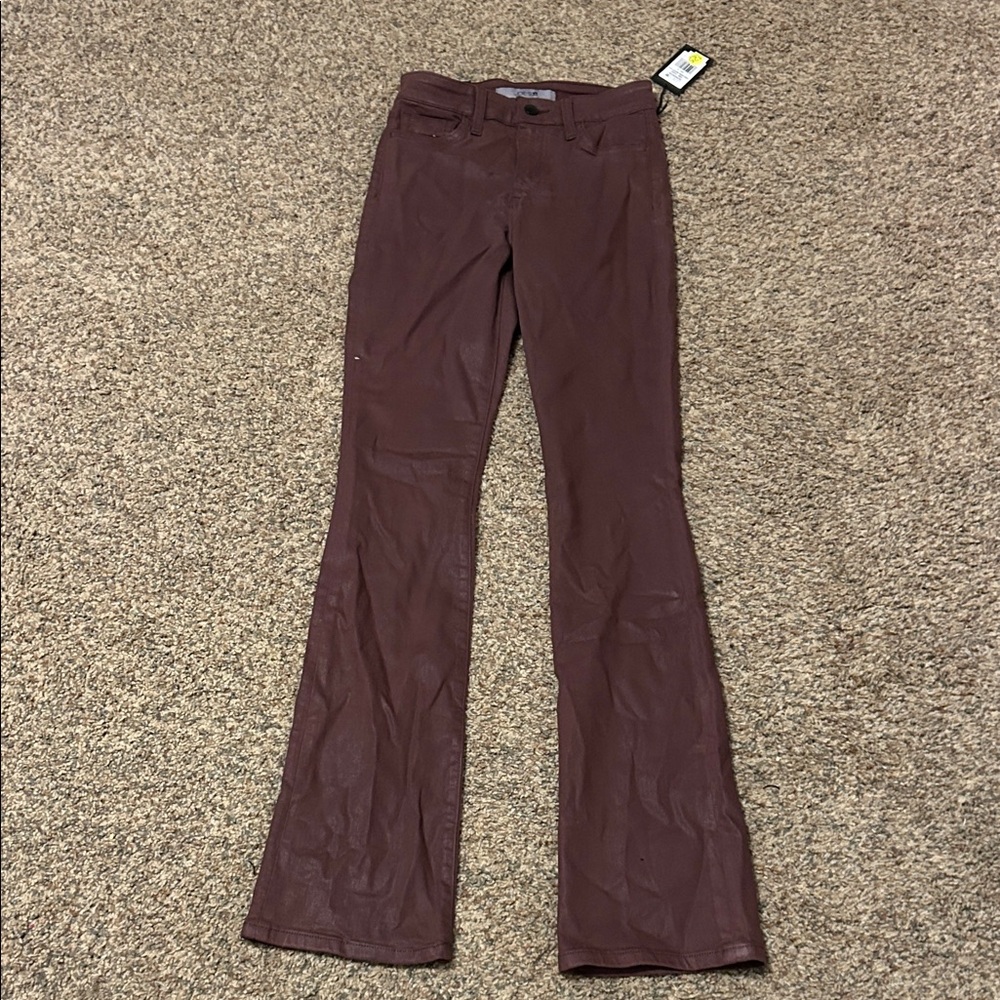 Joe's Jeans Women’s High Rise Boot Cut maroon/brown shiny